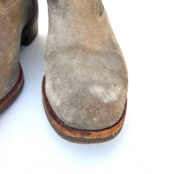 La Botte Gardiane Lisa Suede Western Ankle Short Boots Gray Grey Leather 9 - Picture 7 of 11